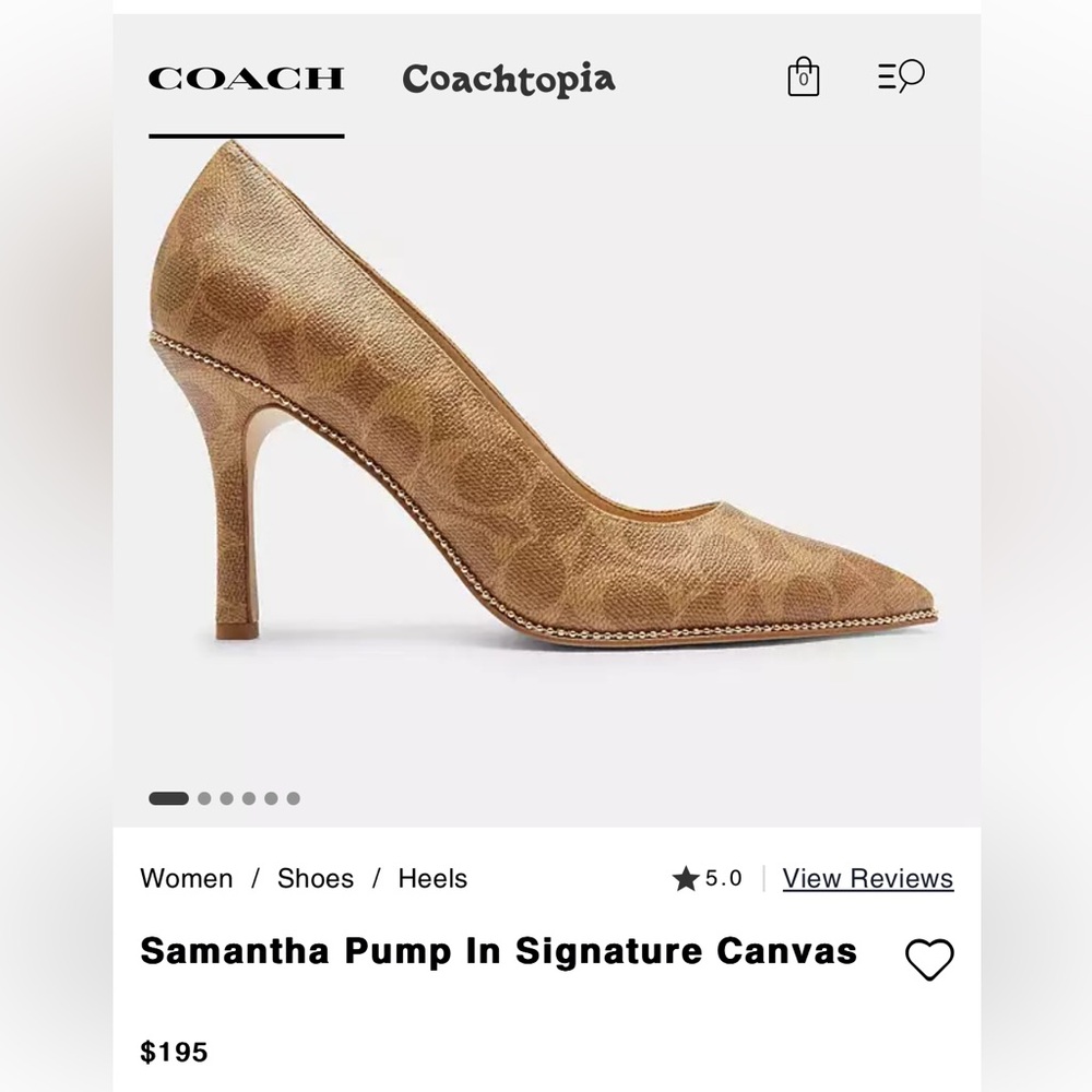 Coach heels in brown, size 7b - Picture 4 of 7